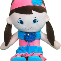 Melly Rag Doll Plush Soft Toy Wearing Blue & Pink Frock For Ages 3 Years And Up - 70 cm-picture-17