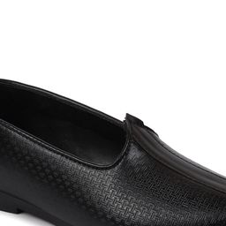 FAUSTO Men Textured Round Toe Memory Foam Lightweight Mojaris image 3