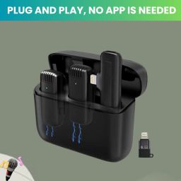 J13 Wireless Microphone, Noise Reduction Mic with Charging Case for VloggingC327 Microphone-image-63