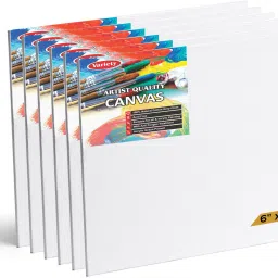6 X 6 CANVAS BOARD Cotton, Cloth Medium Grain Board Canvas, Primed Canvas Board (Set of 6)-14
