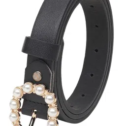 Women Black Artificial Leather, Texas Leatherite Belt-image-21