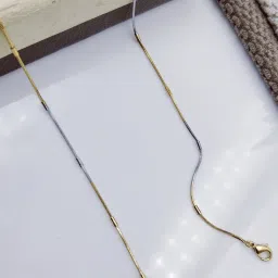 Elegant Dual-Tone Bead Accented Chain | 18 Inch | Gold & Silver Plated | Unisex Silver Plated Sterling Silver Chain-10