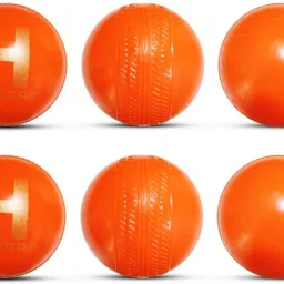 Orange Non Toxic Plastic Cricket Ball (60 Gm Per Ball) Handball-18