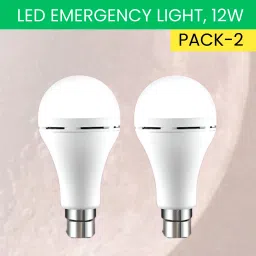 12W Rechargeable Inverter LED Bulb with Upto 4H.Power Cut Lighting Pack of_2B344 4 hrs Bulb Emergency Light-image-55
