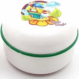 Powder Puff/Powder Storage Box with Puff for Baby with Cartoon Character Design (White)-image-59