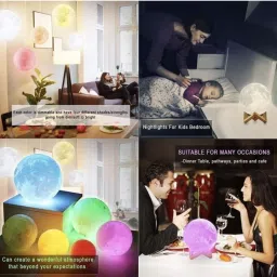 snowshell Moon Lamp, LED 7 Colors Moon Night Light Lamp, Remote & Touch Control Night Lamp image 5