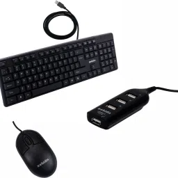 zebion K500 keyboard + Elfin Mouse + Pronot 101 USB hub (Pack of 3) Wired USB Standard Multi-device Keyboard Compatible with Desktop, Laptop, Mac Easy to Use,Plug and Play,Quick, Comfy Durable body-16