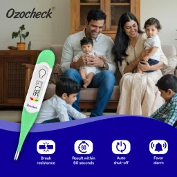 Ozocheck Digital With Flexible Tip | Fever Alarm & Beep Function | Waterproof Flexi Fast, 10 Seconds Fast Reading for Kids & Adults Thermometer image 3