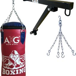 2.5ft Unfilled Heavy Duty PU Punching Bag With Wall Stand and Chain Boxing Kit-image-53