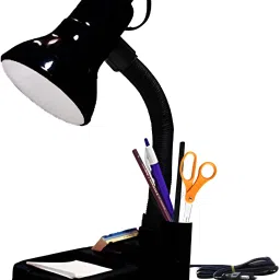 kundanlighting Adjustable Study Lamp With Round Flexible Neck For Study (Black) Study Lamp image 2