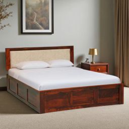 woodsworth from pepperfry Narvik Sheesham Wood King Size Bed In Honey Oak Finish With Box Storage-picture-34
