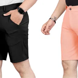 Pack of 2 Solid Men Black, Pink Running Shorts-image-17