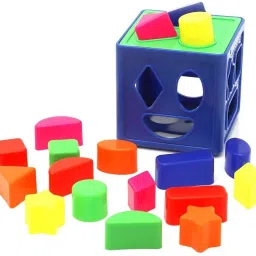 bhvmey Shape Sorting Cube With 18 Shape And Different Color-CUBE BLUE-687- image 5