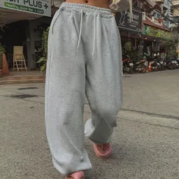 dockstreet Women Solid Grey Track Pants-picture-0