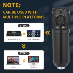 imaginea BM800 Condenser Microphone USB Microphone Plug & Play PC Computer Cardioid Mic Kit with Adjustable Stand Shock Mount & Sound Card for Podcast,Streaming,YouTube image 2