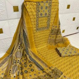 Unstitched Pure Cotton Salwar Suit Material Printed-image-34