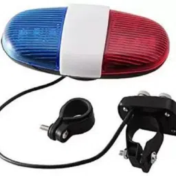 Cycle Police Front Light 6 LED Blue Red Light 4 Melody Loud Siren Horn Bell LED Front Light-image-41