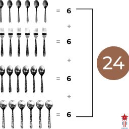 goshu Cutlery Set with stand - Set of 25 (Contains: 6 Master Spoons, 6 Tea Spoons, 6 Forks, Stainless Steel Cutlery Set image 4