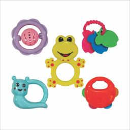 BPA Free Rattles and Teether Toys for Baby, Non-Toxic Rattle for Infants 5 pcs Rattle-18