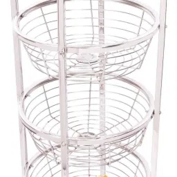 Fruits/Vegetables Kitchen Rack Fruit Vegetable Kitchen storage Basket 4 Layer Steel-image-73