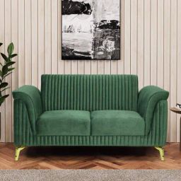 casacraft from pepperfry Brio Velvet 2 Seater Sofa In Textured Green Colour-picture-22