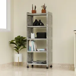 5-Tier Kitchen Storage Trolley Rack with Wheels Rolling Cart Plastic Kitchen Trolley-13