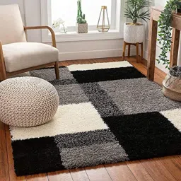 Black, White Polyester Carpet-14
