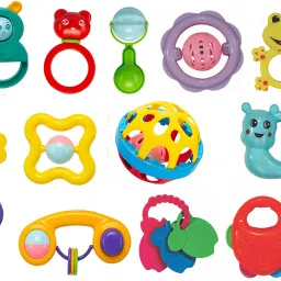 Set of 12 Pcs with Various Exciting Toys for New Borns & Infants Rattle BPA Free Rattle-image-58