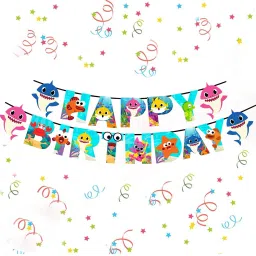 Baby Shark Birthday Theme Banner - Happy Birthday Banner for Kids Banner-image-50