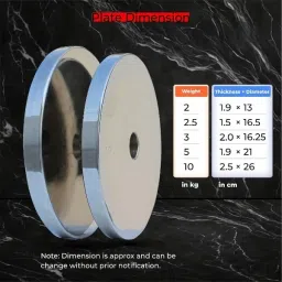 ymd 20 kg Steel Plates (2.5KGX4Pc,5KGX2Pc) 3FT Curl & 4FT Straight 28mm Rods Full Combo Home Gym Combo image 3