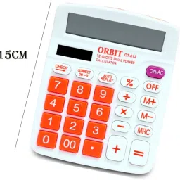 New Multifuctional 12 Digit Dual Power Basic Calculator With LCD Display Orbit Basic Calculator image 2