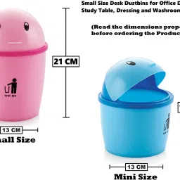 moltres - Tidy Small & Mini Desk DustBin/ Table Dustbin (PACK of 2 Small different Size) Plastic Dustbin image 2