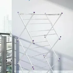 Aluminium, Plastic, Steel Floor Cloth Dryer Stand Floor Rack Cloth Dryer Rack | Made In India 12 Month Manufacturing Warranty-image-57