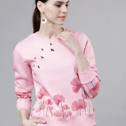 Women Half Sleeve Self Design Sweatshirt-image-3