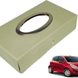 Chrom-Beige Tisue Box Leatherete-778 Vehicle Tissue Dispenser-picture-0