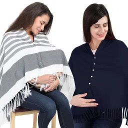 Lulamom Multi-Purpose Breast Feeding Nursing Shawl - Pack of 2 Feeding Cloak-image-21