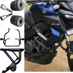 auto mt CRASHGUARD LEGGUARD with Frame Slider for Yamaha MT 15 MT-15 Bike Crash Guard image 3