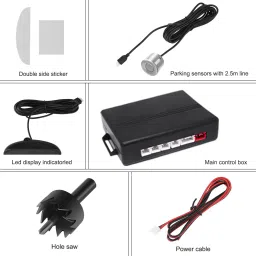 carzex Silver Led Display Car 4 Parking Sensor Reverse Backup Radar Sound Alarm Silver Display Car 4 Parking Sensor Reverse Backup Radar Sound Alarm System Kit Parking Sensor image 4