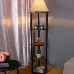 new era Classic Wooden Floor Lamp with Jute Shade (Brown & Beige)-picture-39