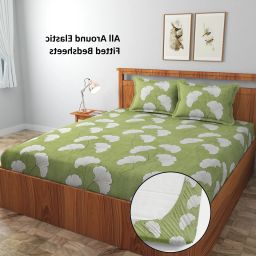 280 TC Cotton King Printed Fitted (Elastic) Bedsheet-image-30