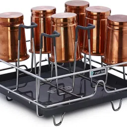 Stand with Detachable Drain Tray Mug Organizer Hanger Stainless Steel Glass Holder-19