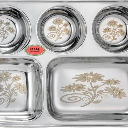 STEEL Steel Heavy Gauge 5 in 1 Dinner Plate / bhojan thali Sectioned Plate Dinner Plate-image-26