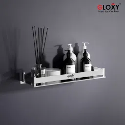 Single Layer Multipurpose Bathroom Rack Shelf / 15 inch 1 Bar Towel Rod-2