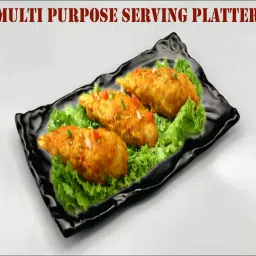 (Pack of 1) Exclusive Multi-Purpose Serving Platter for all type of Snacks like Noodles, Burger, Rice, Pasta, Paneer Tikka, Chaap, Cutlet, Tandoori items and as your wish. Sizzler Tray-6