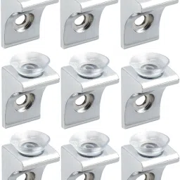 Alu. Glass Shelf Brackets Mounting Brace Fixing Pegs Supports, holder Cup for Glass Shelves,Cabinet Display, (PACK OF 9) Shelf Bracket-image-48