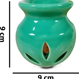 PEEPRESION Green Ceramic Aroma Diffuser With 2 jasmine Aroma oil (10ml Each) & 2 T-Light Scented Air Diffuser Uses For Home, Office, Club, Studio, Conference Hall, Meeting Room Diffuser image 2