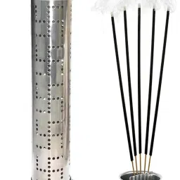 Swastik Incense Stick Holder with Dhoop Holder| Agarbatti Stand | Home Decor Stainless Steel Incense Holder-picture-30