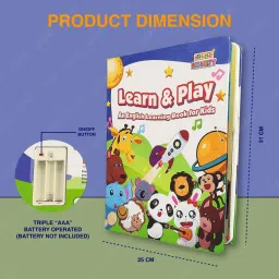 lallafy Intelligence Learn & Play Sound Book, English Letters & Word Learning Sound Book image 3