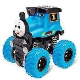 sr toys Friction Powered Thomas Train Pull Along Toy with Big Wheels 360 Degree Stunt car for Kids (Pack of 1) (Blue, Pack of: 1)-picture-13