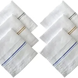 MITSURU MANS PURE COTTON HANDKERCHIEFS ["White"] Handkerchief-image-35
